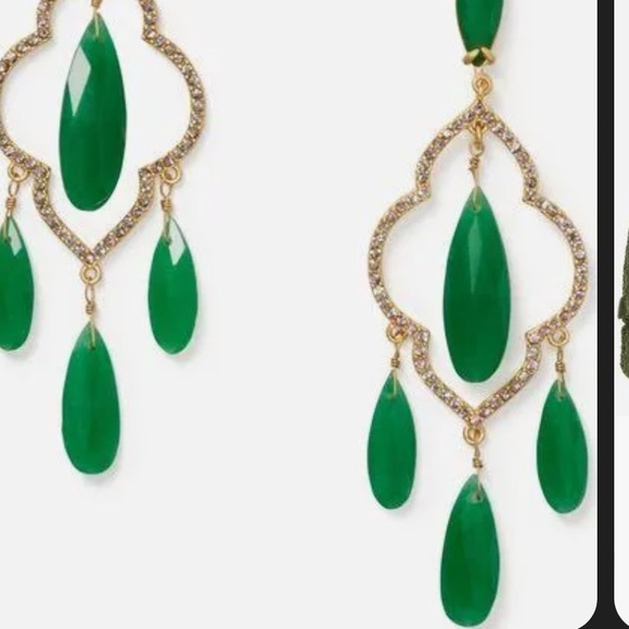 Kate Spade Green and Gold Chandelier Earrings - Picture 3 of 5